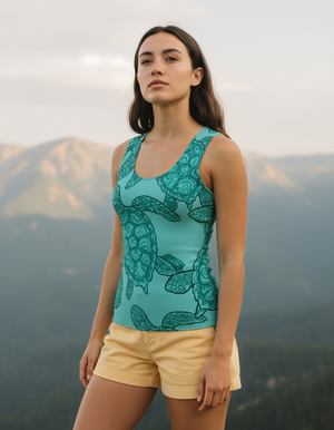 Turquoise Aqua Tank Top Women's Tank Top — Dripper