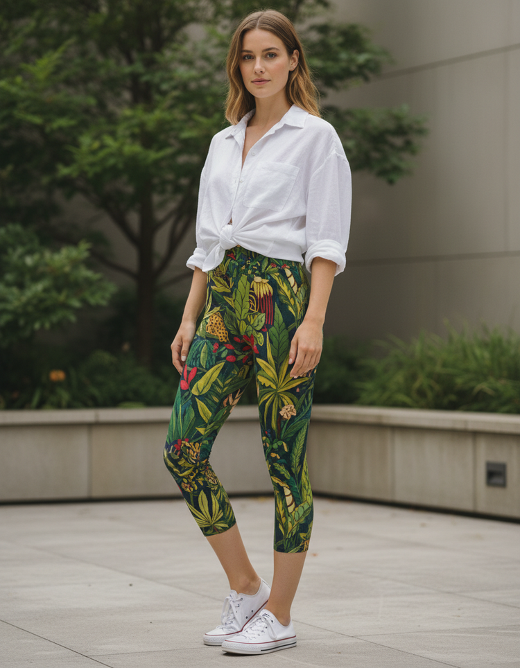 Women's Henri Rousseau Jungle Yoga Capri Leggings