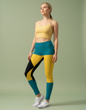 Bahamian Flag Swim Trunks Women's Leggings women's leggings
