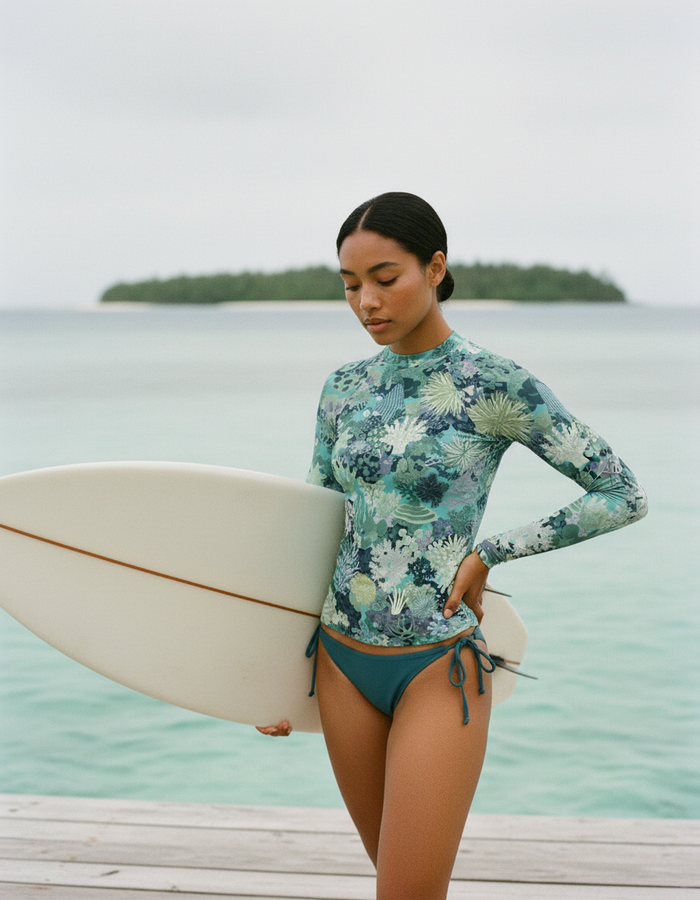 Rashguard — Women's Turquoise Nautilus