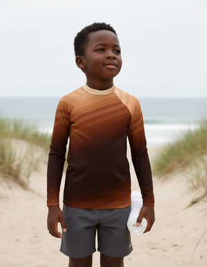 Coffee Bean Ripple Kids Rash Guard Kids Rash Guard — Dripper