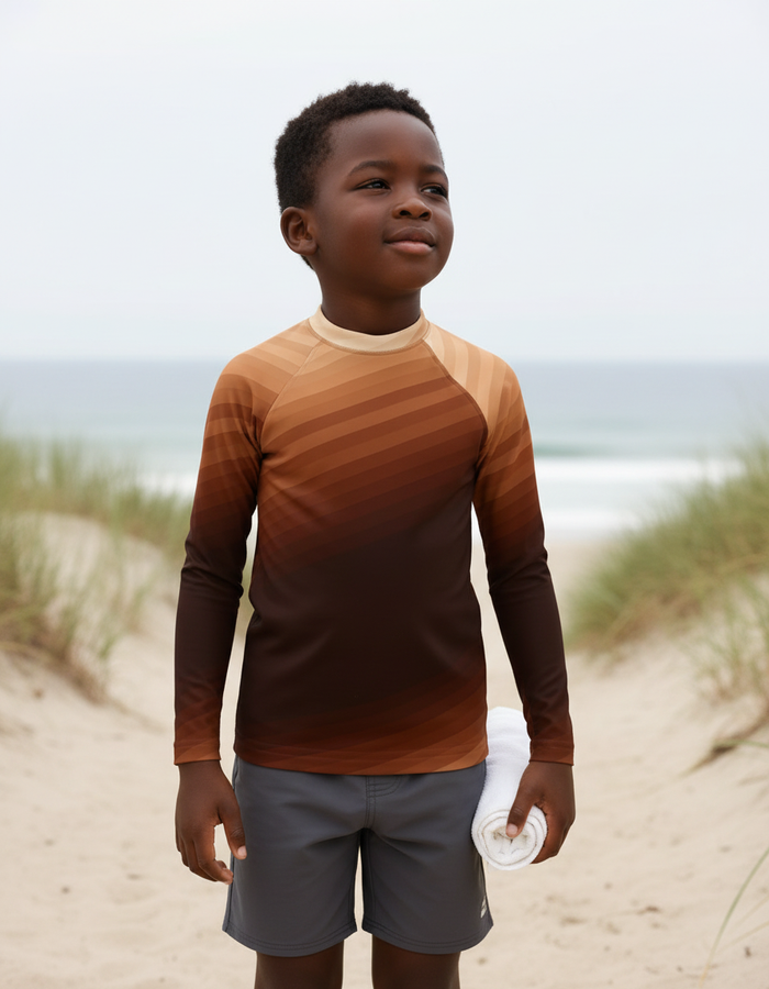 Rashguard — Kids Coffee Bean Ripple