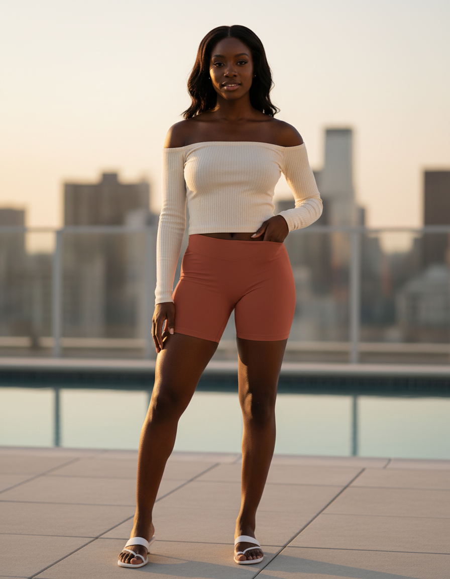Short Shorts in Burnt Sienna