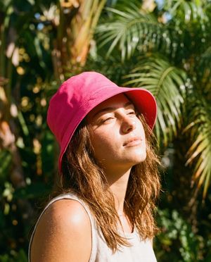 Hot Pink Basil & Pistachio bucket hats