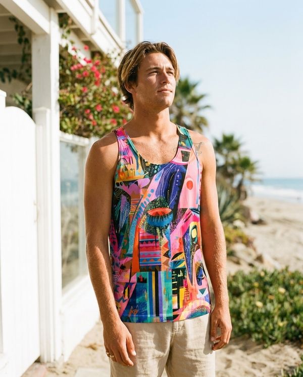 Tribal Static tank tops