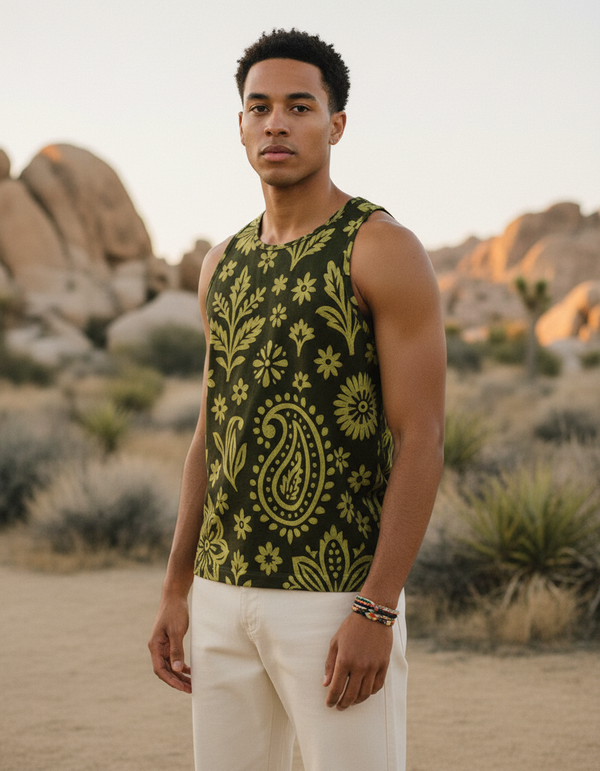 Indian Block Print men's tank tops