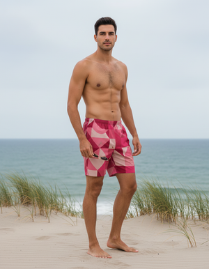 Hot Pink Dwell men's swim trunks