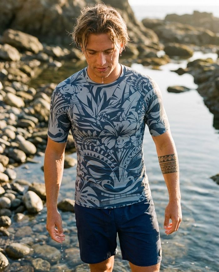 Rashguard — Men's Blue Aura Honua Uli