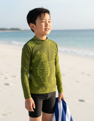 Runway Chartreuse Abyss Rash Guard Kids Rash Guard — Dripper