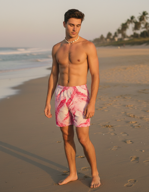 Hot Pink Eclipse men's swim trunks