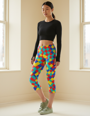Checkerboard Capri Leggings capri leggings