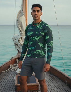 Men's Runway Emerald Breeze men's short-sleeve rashguards