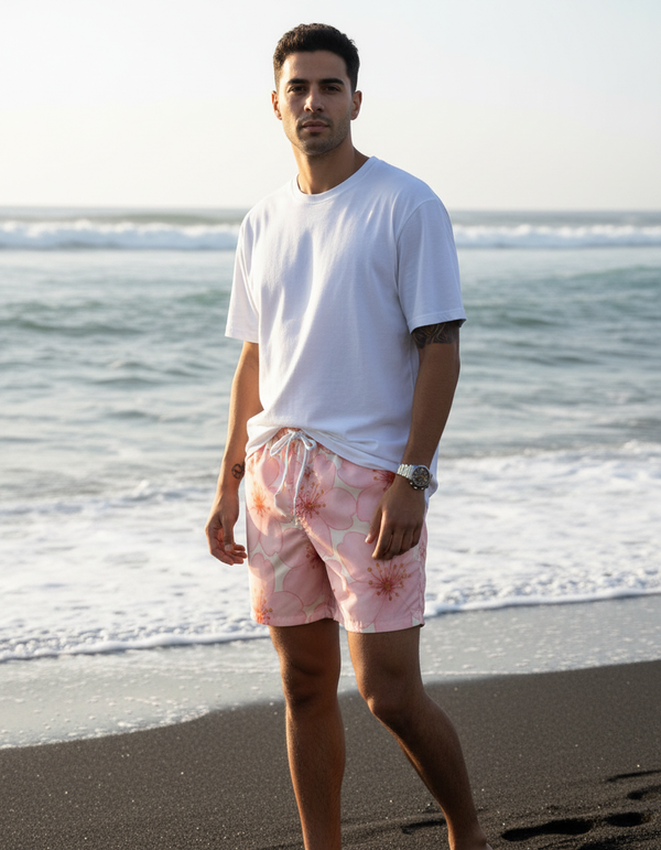 Men's Swim Trunks in Petal