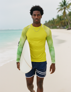 Men's Runway Chartreuse Mosaic men's rashguards