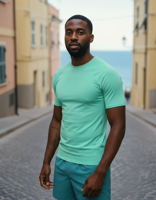 Aquamarine Rash Guard Men's Rashguard — Lolekai
