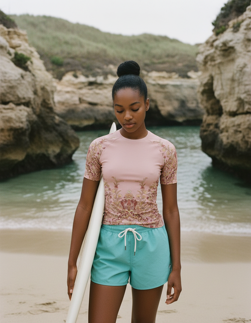 Millennial Pink Jasmine Rash Guard Men's Rashguard — Lolekai