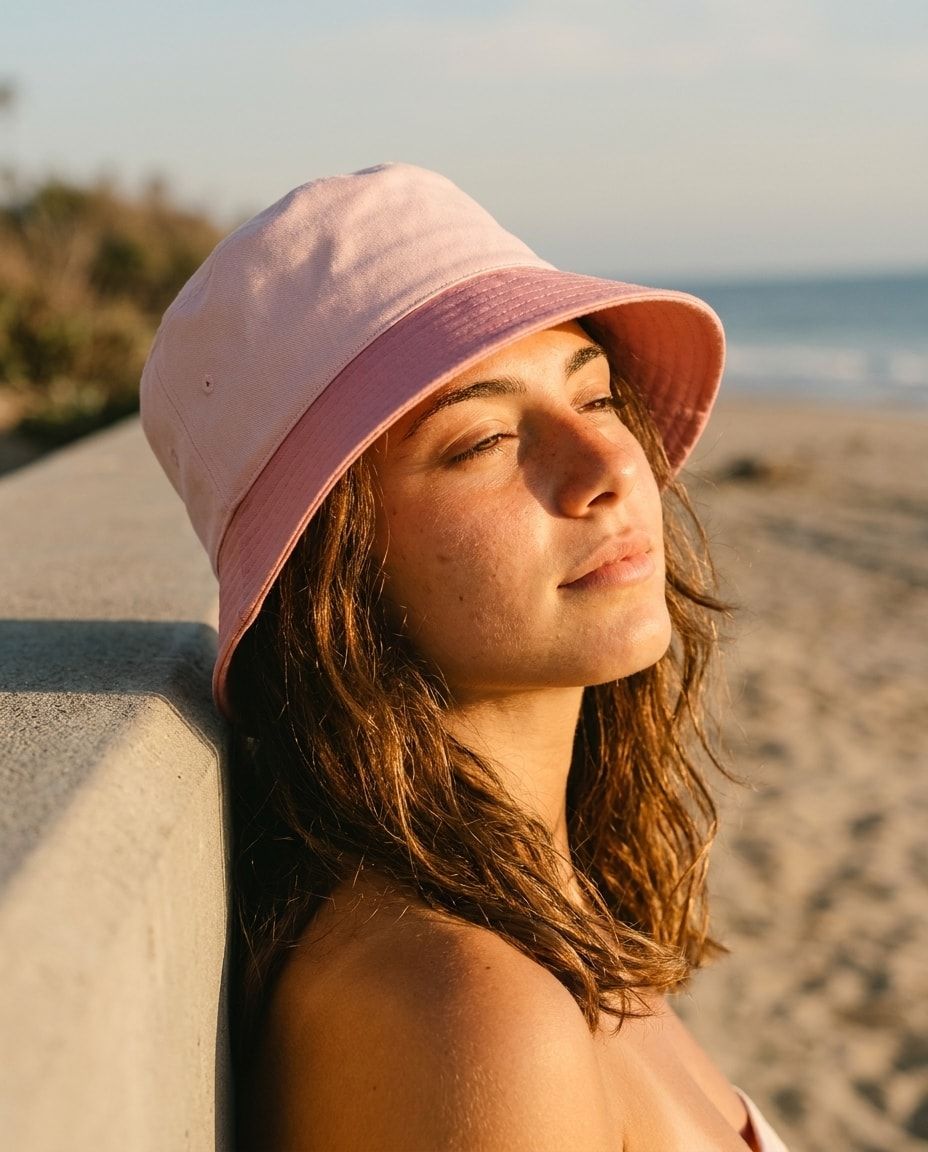 Millennial Pink Heather & Dove bucket hats