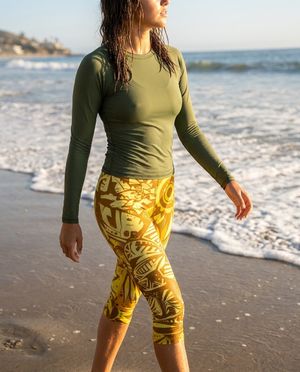 Lemon Yellow Lani Kai swim & gym capri leggings