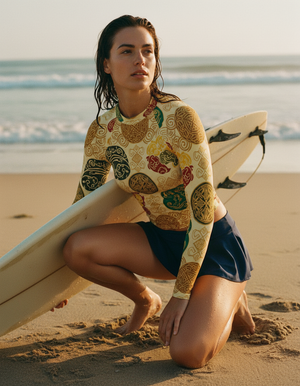 Lemon Yellow Taroko Rash Guard Women's Rashguard — Dripper