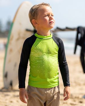 Boys Lime Pixelate boys youth rashguards