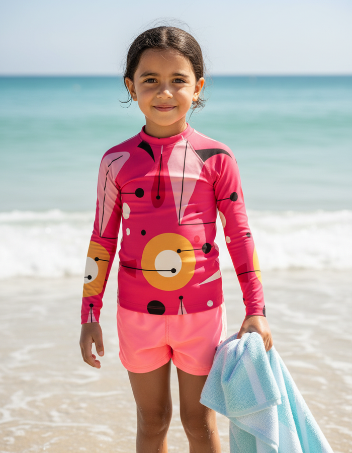 Rashguard — Kids Hot Pink