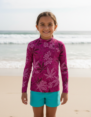 Kids Electric Fuchsia Kumo kids rashguards