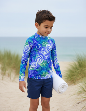Kids Blue Aura Prism kids rashguards