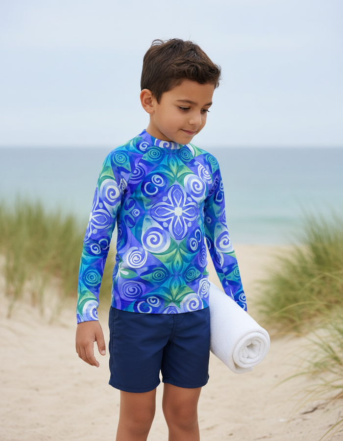 Rashguard — Kids Blue Aura Prism