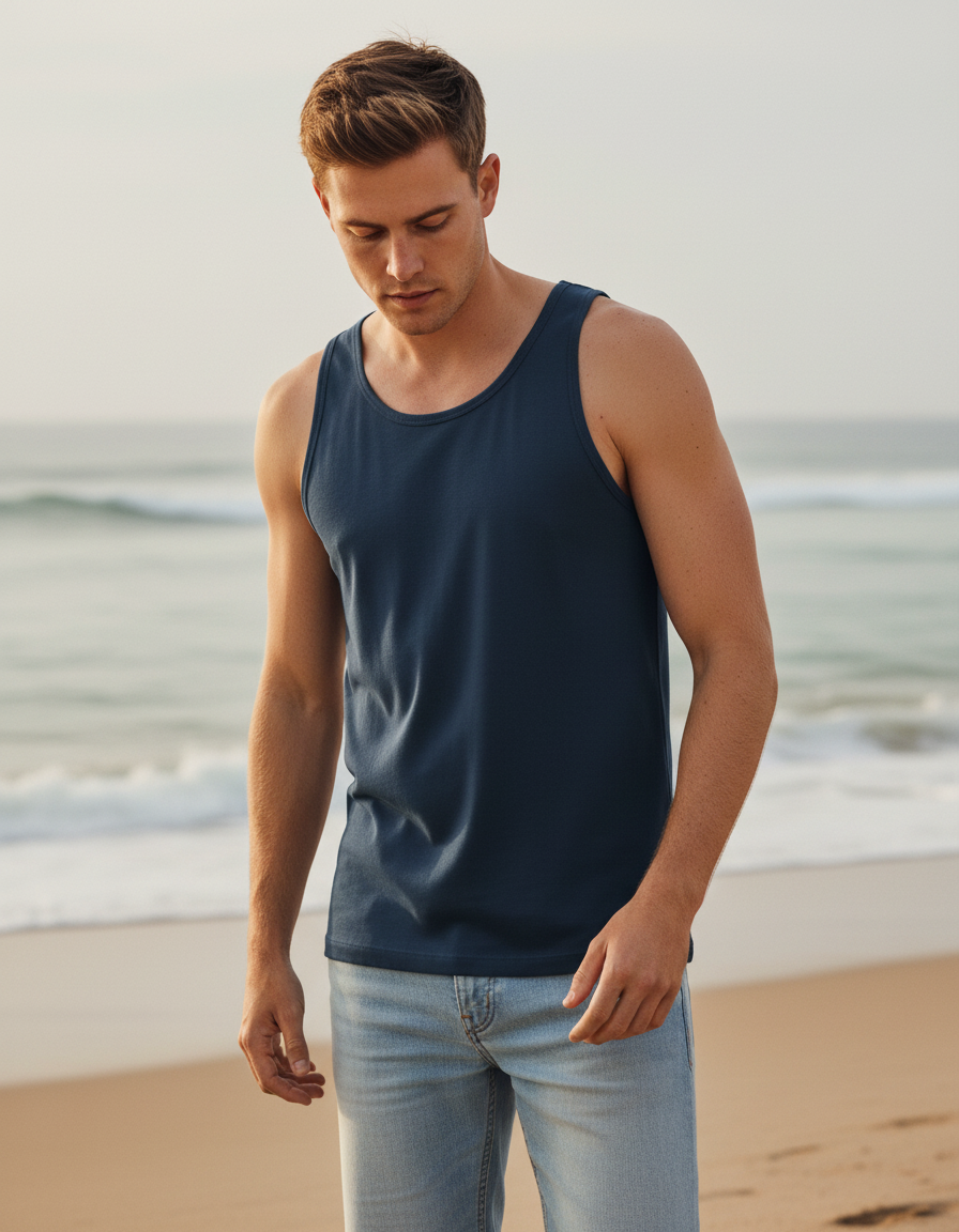 Tank top in Dark Denim