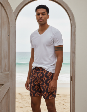 Tea Rose Boca men's swim trunks