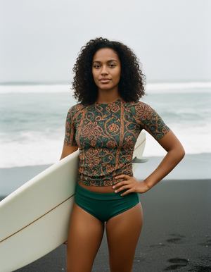 Women's Citrus Orange Tana women's short-sleeve rashguards