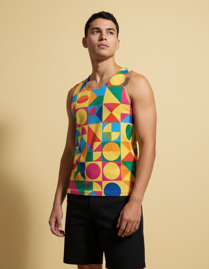 Men's White Onyx Kandinsky men's tank tops