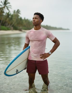Millennial Pink Frost Rash Guard Men's Rashguard — Lolekai