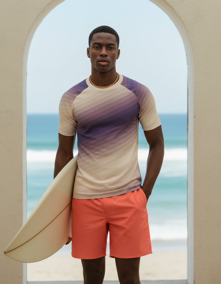 Men's Striped Rash Guard