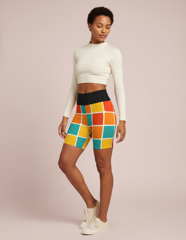 Vibrant Wave Prisma Yoga Shorts