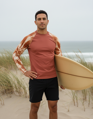 Men's Burnt Sienna Nebula men's short-sleeve rashguards
