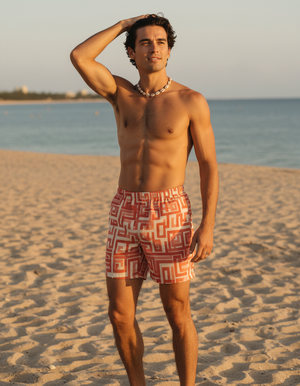Coral Akari Men's Swim Trunks Men's Swim Trunks — Dripper