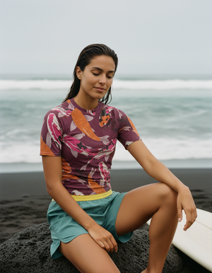 Women's Electric Fuchsia Nami women's short-sleeve rashguards