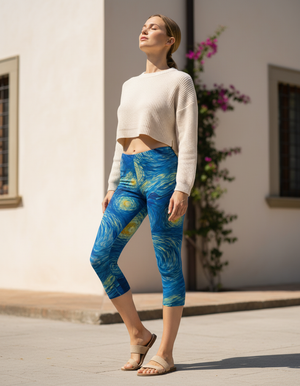 Van Gogh Starry Night Capri Leggings capri leggings