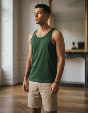 Men's White Onyx Fern men's tank tops