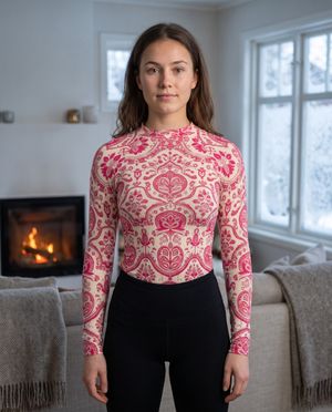 Hot Pink Rangoli Base Layer Women's Rashguard — Lolekai