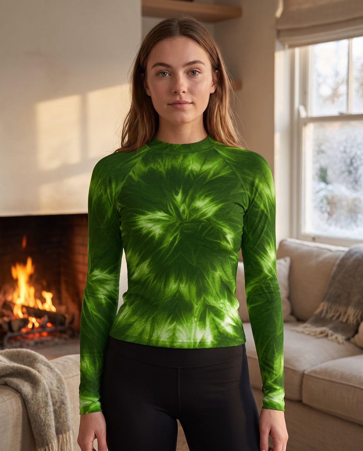 Neon Green Glacier Base Layer Top Women's Rashguard — Lolekai