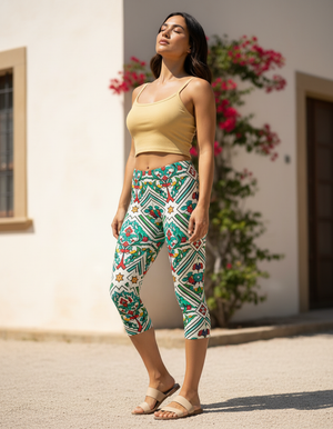 Kaleidoscope Capri Leggings Capri Leggings — Dripper