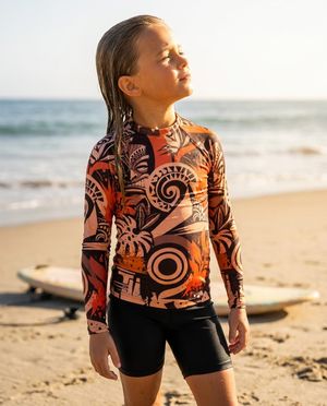 Girls Makani Lehua girls youth rashguards