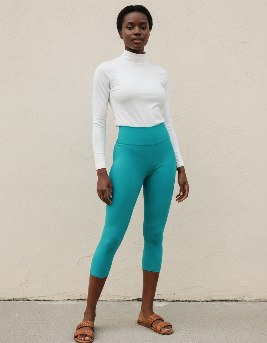 Capri-Yoga Leggings in Teal