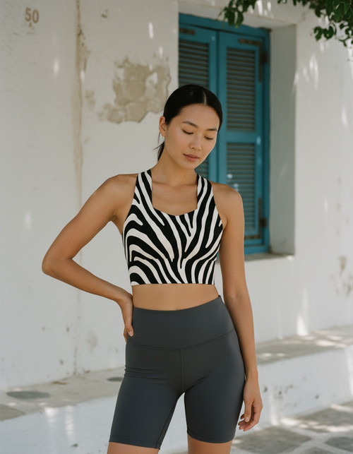 Stripes Longline Sports Bra Longline Sports Bra — Dripper