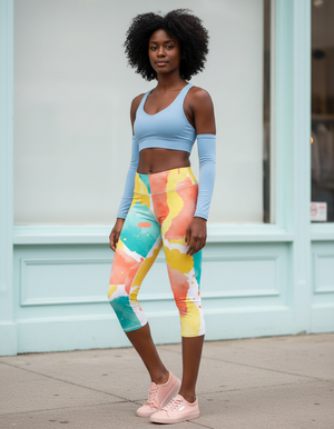 Aqua Capri Leggings Capri Leggings — Dripper