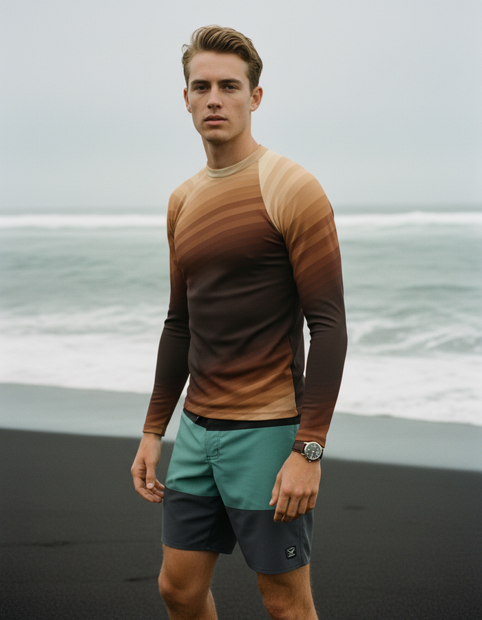 Rashguard — Men's Coffee Bean Ripple