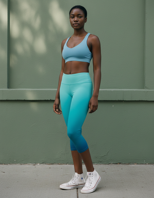 Turquoise Celestia Capri Leggings Capri Leggings — Dripper