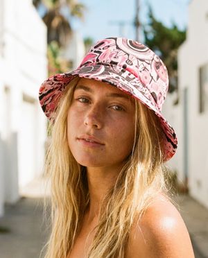 Unisex Hot Pink Mosaic Bucket Hat Bucket Hat — Lolekai